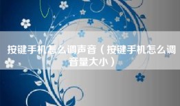 按键手机怎么调声音（按键手机怎么调音量大小）