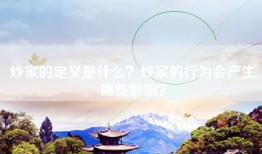 炒家的定义是什么？炒家的行为会产生哪些影响？