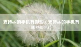 支持nfc的手机有哪些（支持nfc的手机有哪些OPPO）